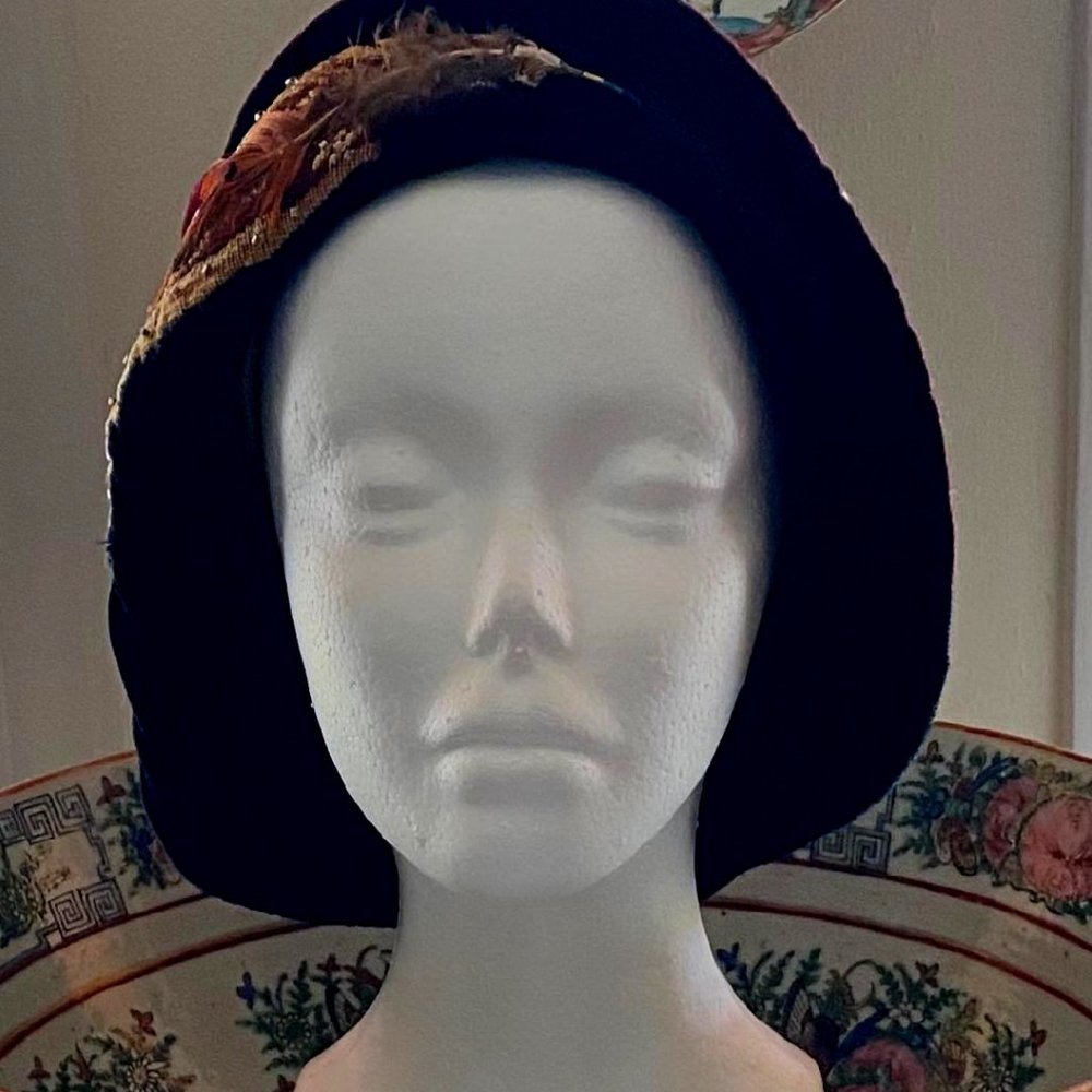 Artisan Handcrafted Rich Burgundy Velveteen Slouchy Hat